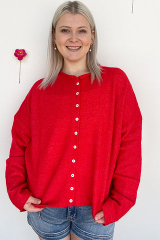 In The Works Cardigan in Red