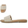 Screen Raffia Sandal in Ivory