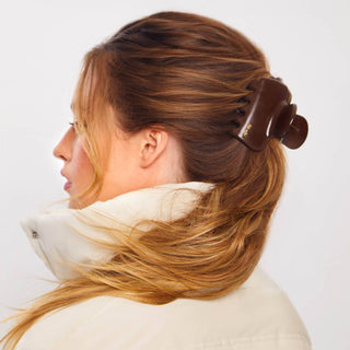 Plastic Puffy Cloud Clip in Chocolate // Kitsch