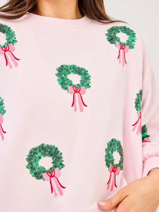 Millie Wreath Pink Sweatshirt