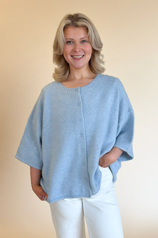 Ashley Cardigan Top in Blue +