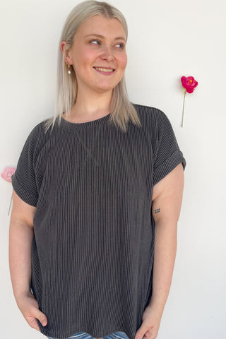 Katie Top In Charcoal