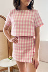 Pink Roses Gingham Top