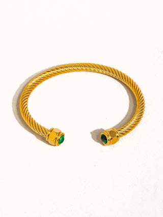 Vail Bangle in Green Gold