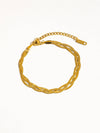 Yvet Braided Snake Chain Bracelet - 18K Gold Plated