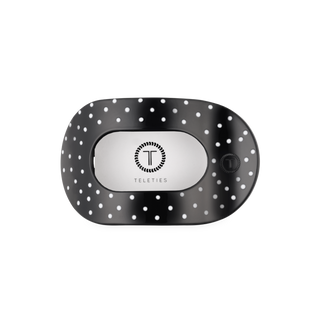 Flat Round Medium Hair Clip in Black Polka Dot