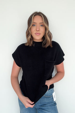 Melly Sweater Top In Black