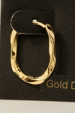 Twisted Oval Hinge Hoop Earrings