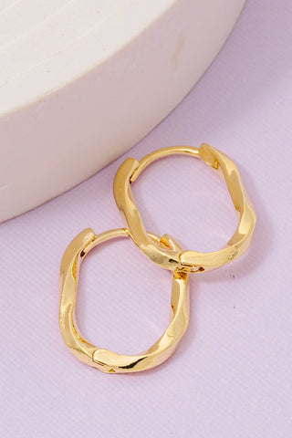 Twisted Oval Hinge Hoop Earrings