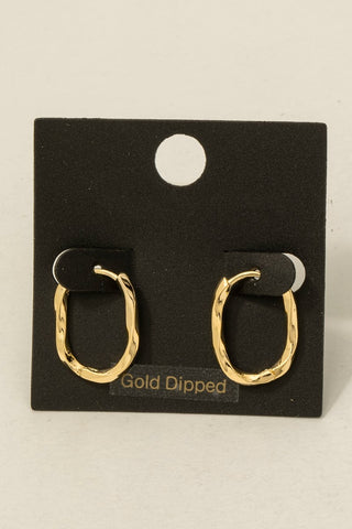 Twisted Oval Hinge Hoop Earrings