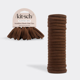 Seamless Hair Elastic Set in Chocolate