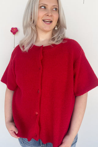 Antigua Sweater Top in Red