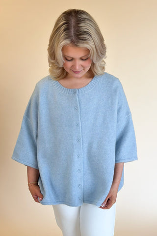 Ashley Cardigan Top in Blue +