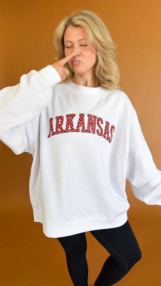 Arkansas Polka Dot Mockneck Sweatshirt // Charlie Southern
