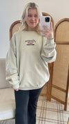 Arkansas Razorbacks Embroidered Script Cream Sweatshirt