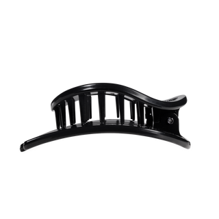 Flat Circle Large Hair Clip in Black