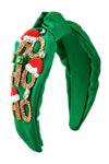 Ho Ho Holiday Beaded Headband