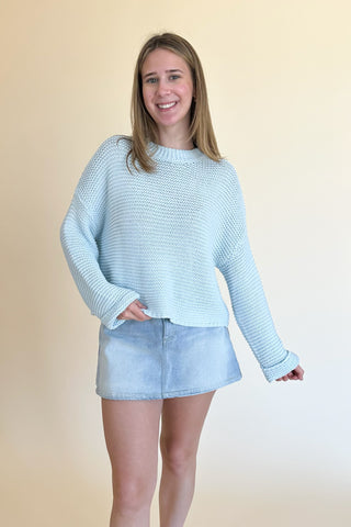 Peyton Sweater in Powder Blue