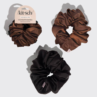Black & Chocolate Oversized Scrunchies // Kitsch
