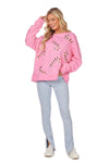 Pink Candy Cane Sparkle Sweater // Mud Pie