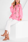 Pink Candy Cane Sparkle Sweater // Mud Pie