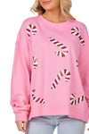 Pink Candy Cane Sparkle Sweater // Mud Pie