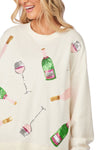 White Champagne Sparkle Sweater // Mud Pie