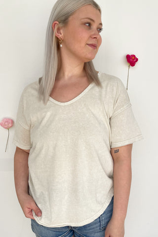 Washed Top In Khaki