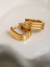 Noa Stripe Hoop Earring - 18K Gold Plated