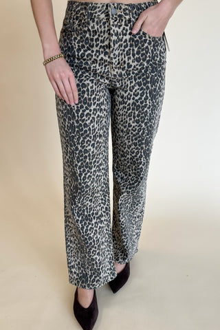 Leopard Vintage Straight Jeans rt