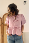 All The Bows Top in Pink