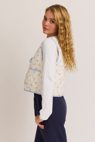 All The Flowers Quilted Vest