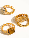 Pierre 18K Gold Plated Braided Stack Ring