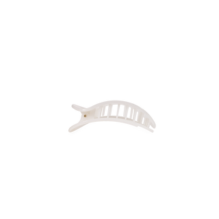 Flat Circle Tiny Hair Clip in Coconut White