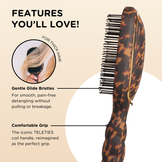Detangler Hair Brush for Thick Hair in Tortoise
