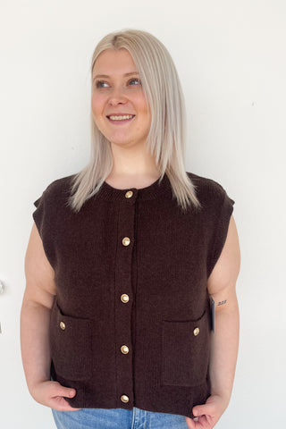 Emily Vest Top in Brown