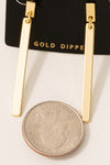 Gold Dipped Bar Drop Earrings