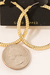 Gold Dipped Ribbed Pincatch Hoop Earrings