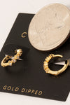 Mini Studded Hoop Earrings- Gold