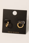 Mini Studded Hoop Earrings- Gold