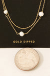 Gold Dipped Pearl Station Beads Necklace