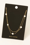 Gold Dipped Pearl Station Beads Necklace