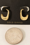 Gold Dipped Abstract Rectangle Hoop Earrings
