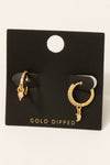 Mini Charm And Pave Hoop Earrings