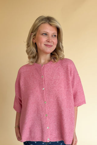 Gabbi Cardigan Top in Guava