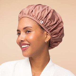 Shower Cap Set in Terracotta & Brown
