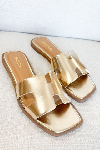 Knit Sandal in Gold