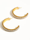 Glamora 18K Gold Plated Rhinestone C-Hoop Earring