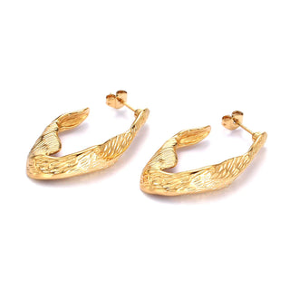 Abstract Texture Gold Earrings