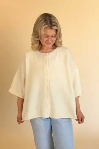 Ashley Cardigan Top in Cream +